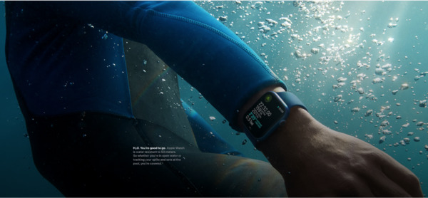 Apple Watch on a diver.